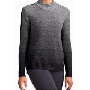 Athleta Sunset 100% Merino Wool Grey Ombre Mock Sweater Size S